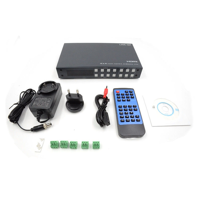 4x4 HDMI Matrix Análogo E Extração de Áudio SPDIF 4K TCP/IP Web GUI Control