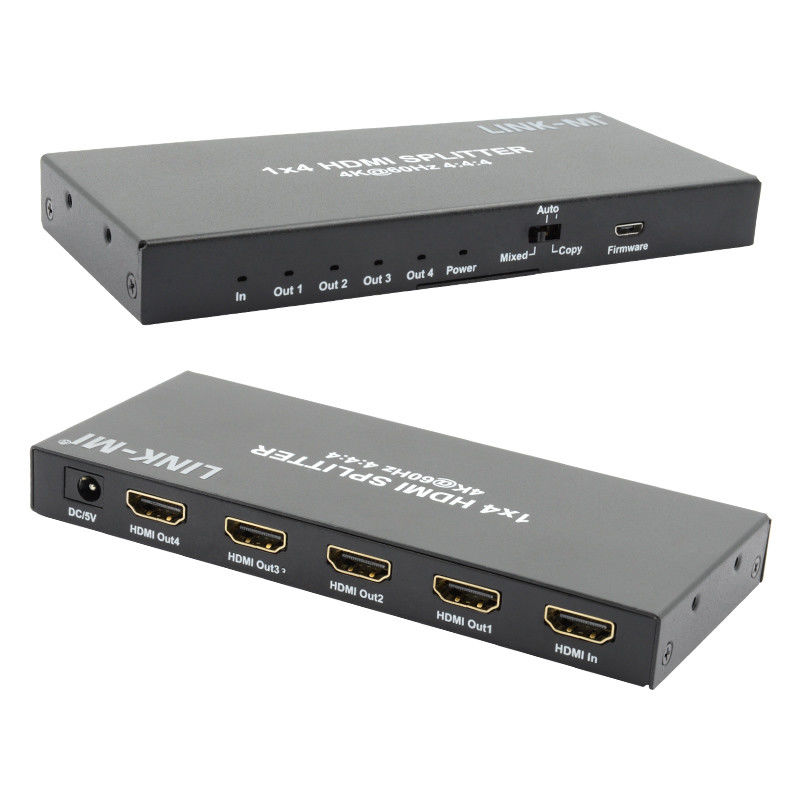 HDMI 2.0 HDMI Extender Splitter 60Hz 1x4 Suporte 3D 18G HDR 1 em 4 Out AV Splitter