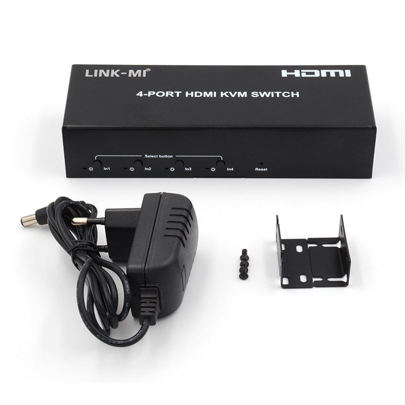 Sem atraso HDMI KVM Switch 4 Port Ip Kvm Hdmi Suporte teclas de acesso automático