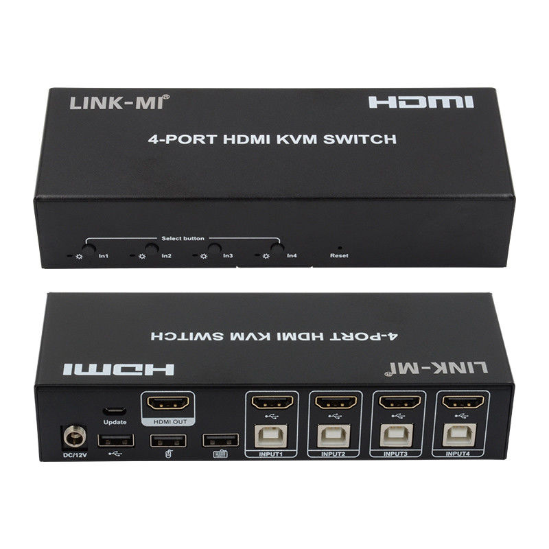 Sem atraso HDMI KVM Switch 4 Port Ip Kvm Hdmi Suporte teclas de acesso automático