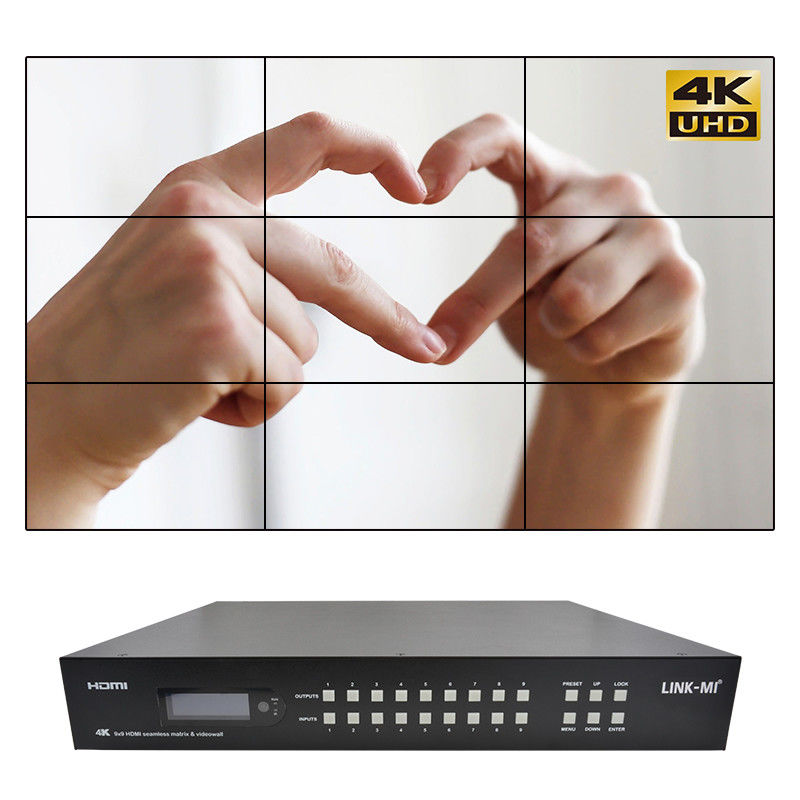 9x9 70M processador de parede de vídeo HDMI Hdmi Splitter 3x3 4K HDMI Matrix Extender
