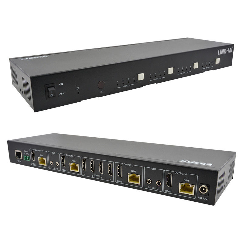70M 4X4 HDMI Matrix com Função de Matriz IR 18Gbps 4K@60Hz HDMI 2.0b POC