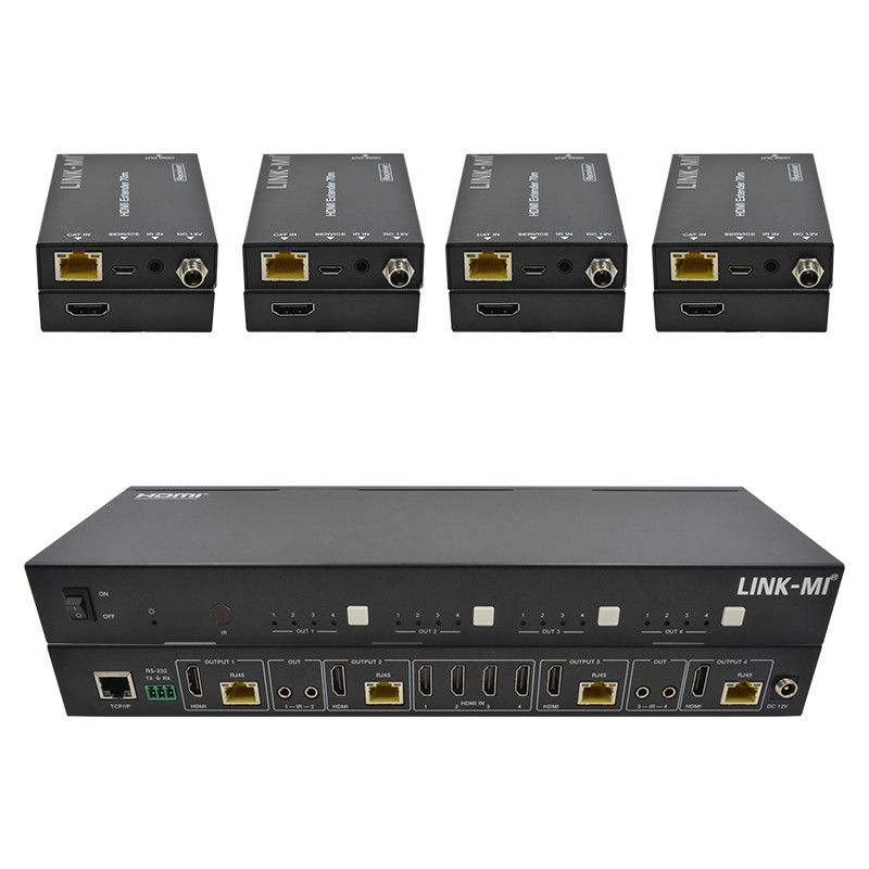 70M 4X4 HDMI Matrix com Função de Matriz IR 18Gbps 4K@60Hz HDMI 2.0b POC
