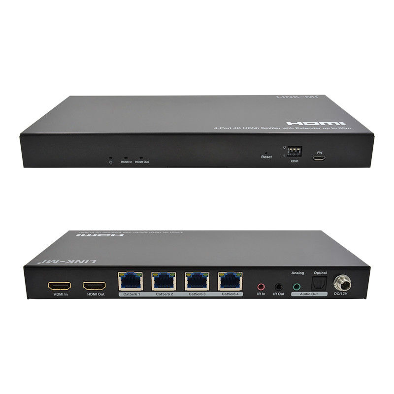 1x4 4K Wireless HDMI Splitter Extender Suporte 60m 4K@60Hz AV Splitter através de RJ45
