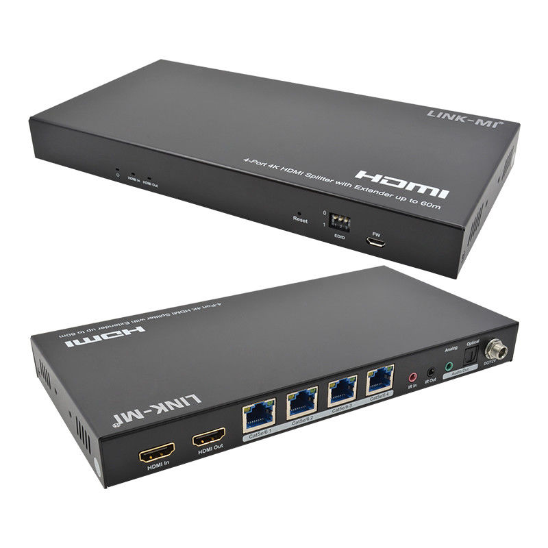 1x4 4K Wireless HDMI Splitter Extender Suporte 60m 4K@60Hz AV Splitter através de RJ45