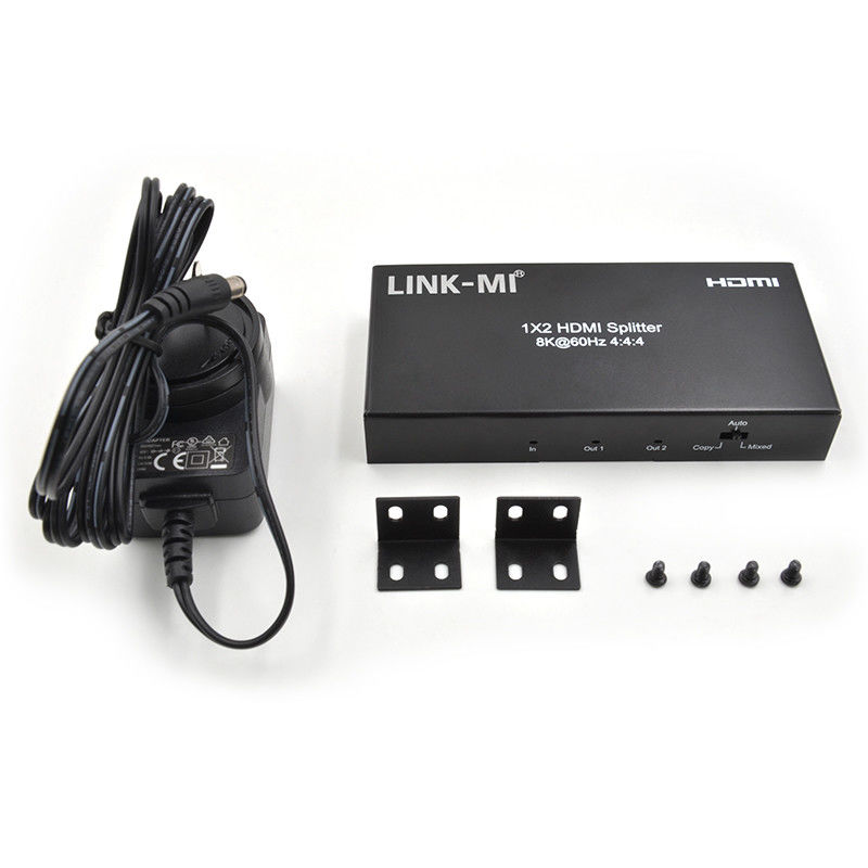 48 Gbps HDMI Splitter 8k 1x2 HDMI Extender Suporte Downscaler HDR10 EDID HDCP2.2
