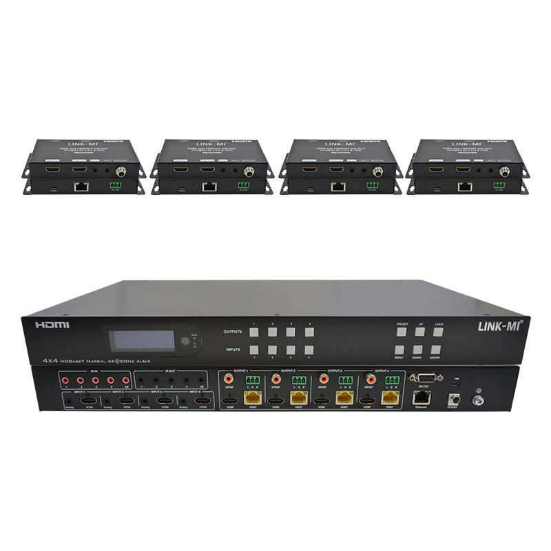 70m 4x4 HDMI Audio Matrix Switch com 4 HDMI Loop Out para 4 Portes Switch de Vídeo
