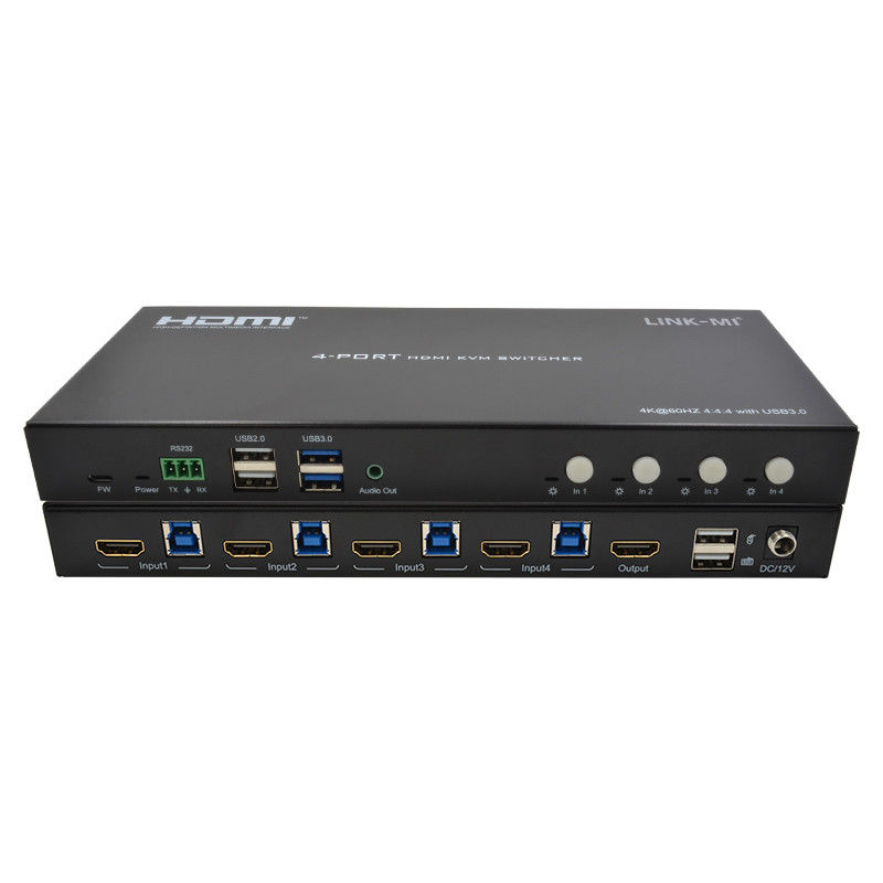 Rede de 4 portas HDMI2.0 KVM Switch até 4K 60Hz 18Gbps