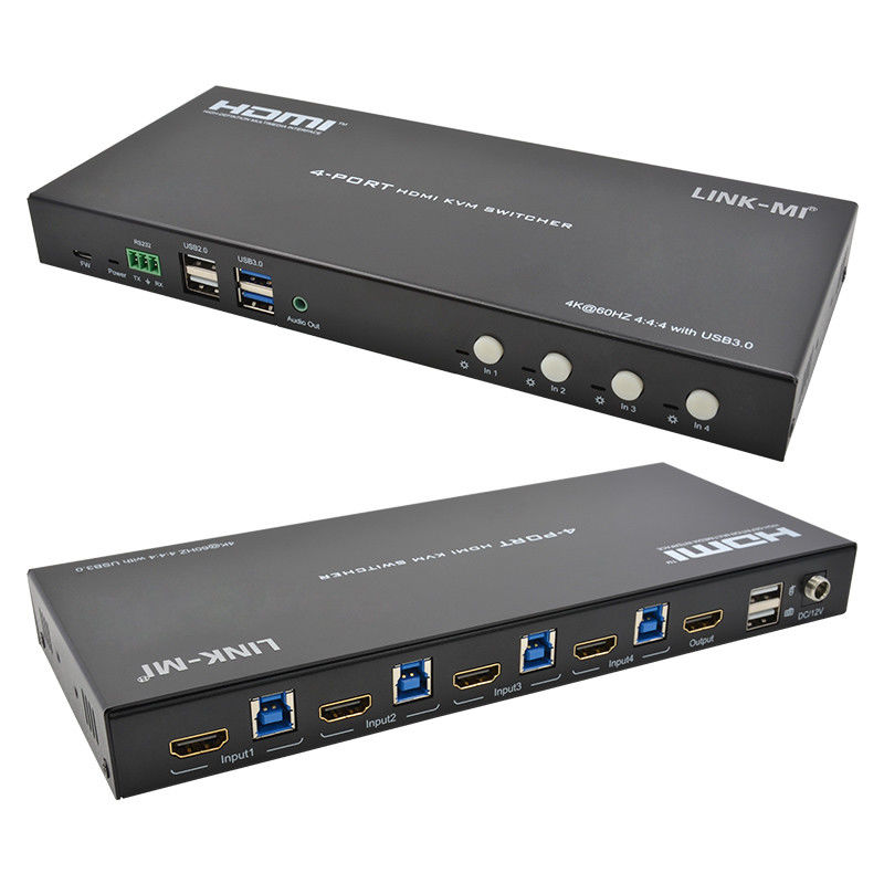 Rede de 4 portas HDMI2.0 KVM Switch até 4K 60Hz 18Gbps