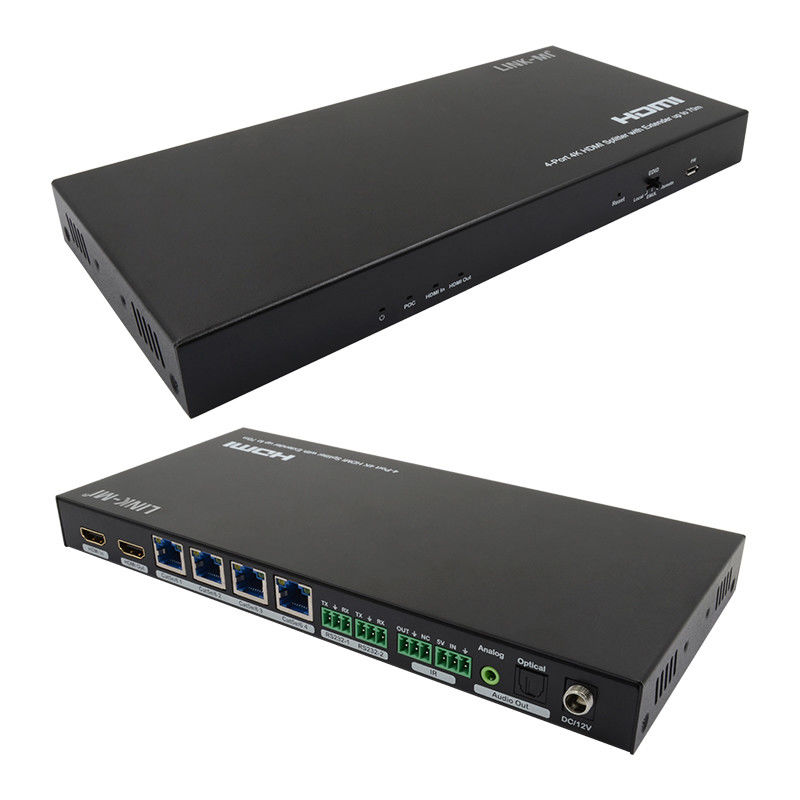 70M 1x4 4K HDMI Splitter Extender com Extractor de Áudio 1x4 HDMI Splitter Over Cat6