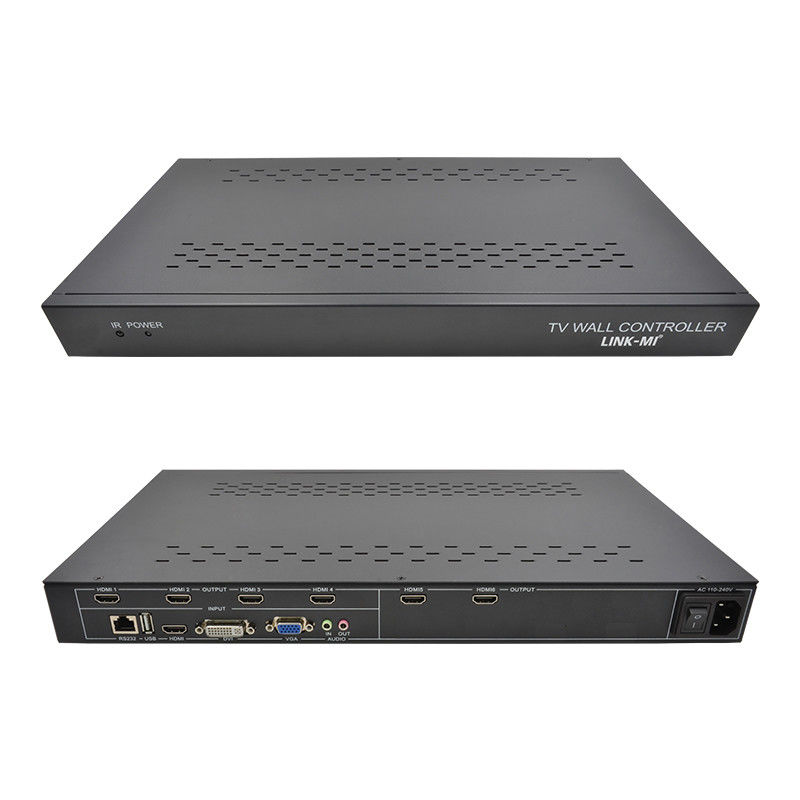 6 canais HDMI Video Wall Controller 2X3 LED Wall Controller para 6 televisores de empilhamento