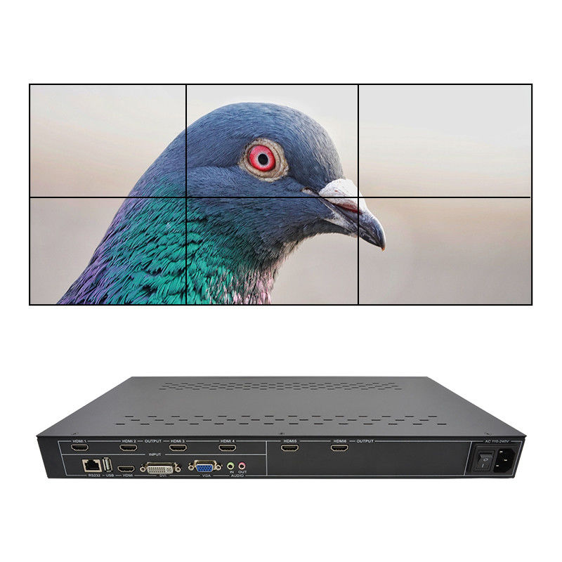 6 canais HDMI Video Wall Controller 2X3 LED Wall Controller para 6 televisores de empilhamento