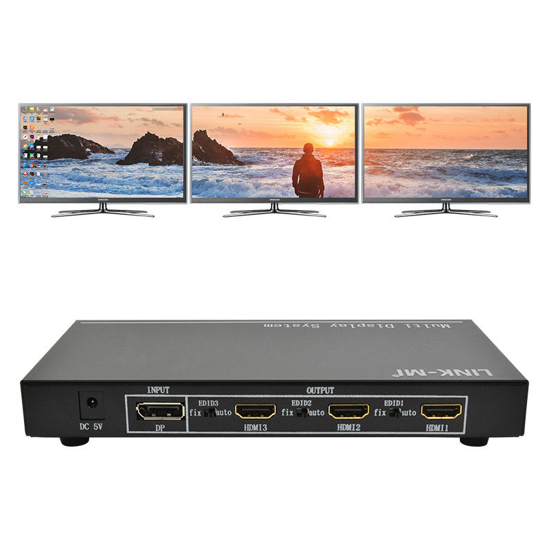 5760x1080 UHD 1X3 Video Wall Controller Processador Multi Screen Splicer 1 DP em 3 HDMI Out