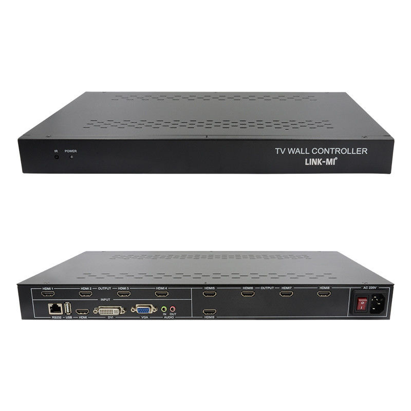 9 canais HDMI Video Wall Controller 3X3 Zoom Subtítulos Multi Display Controller para publicidade