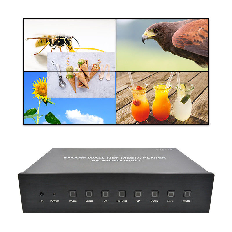 HDMI 2X2 4K Video Wall Controller Media Player TV Wall Processor para 4 TVs
