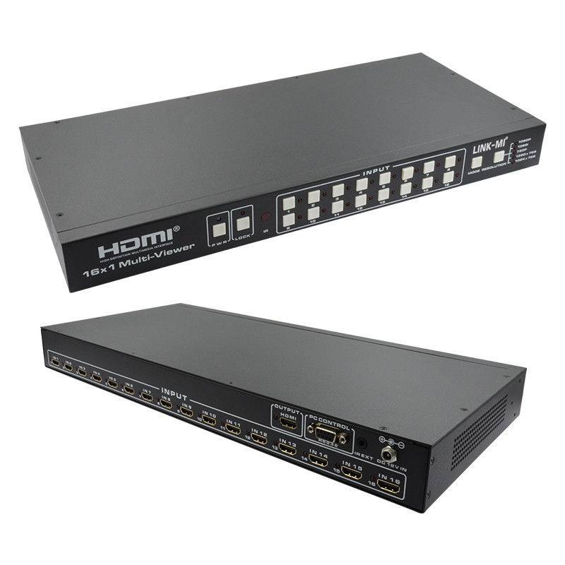 16X1 AV 4K Quad Multiviewer 16 em 1 Out Seamless Video Switcher Processor