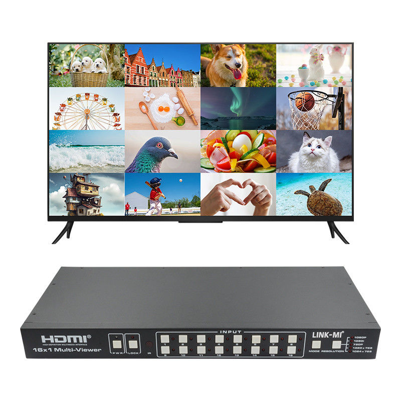 16X1 AV 4K Quad Multiviewer 16 em 1 Out Seamless Video Switcher Processor