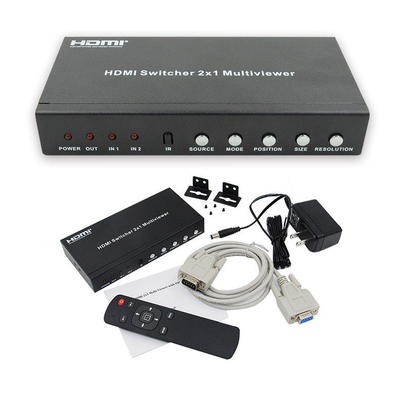 225MHz HDMI Quad Screen Splitter HDMI 2x1 Multiviewer com PIP 2 em 1 saída