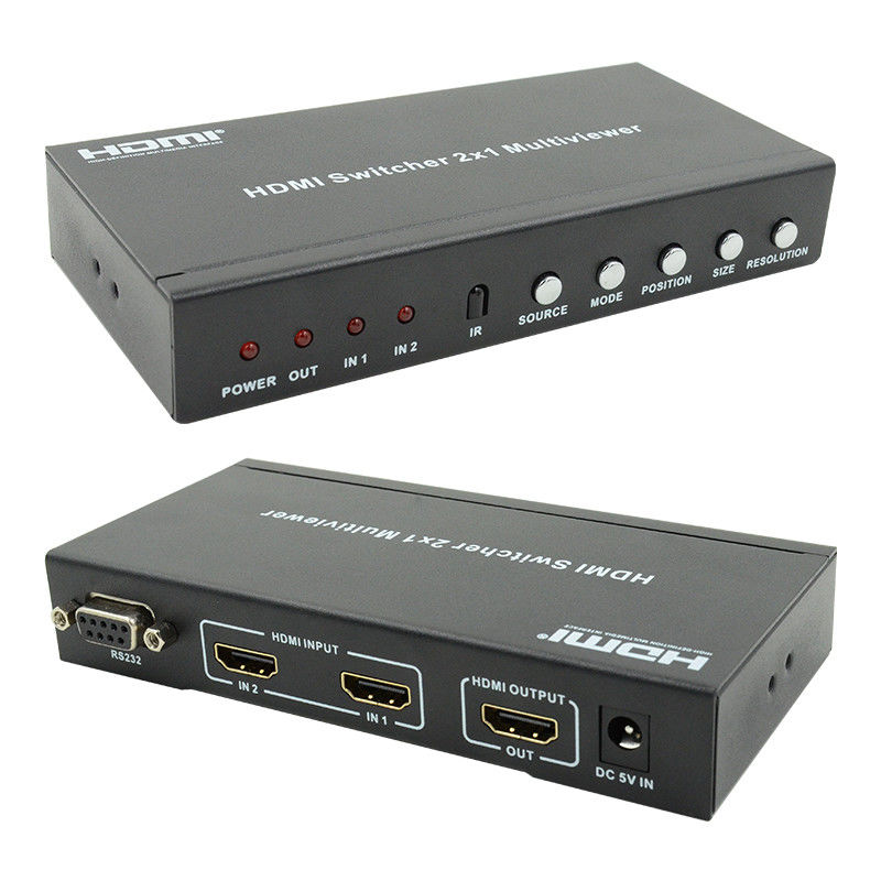 225MHz HDMI Quad Screen Splitter HDMI 2x1 Multiviewer com PIP 2 em 1 saída