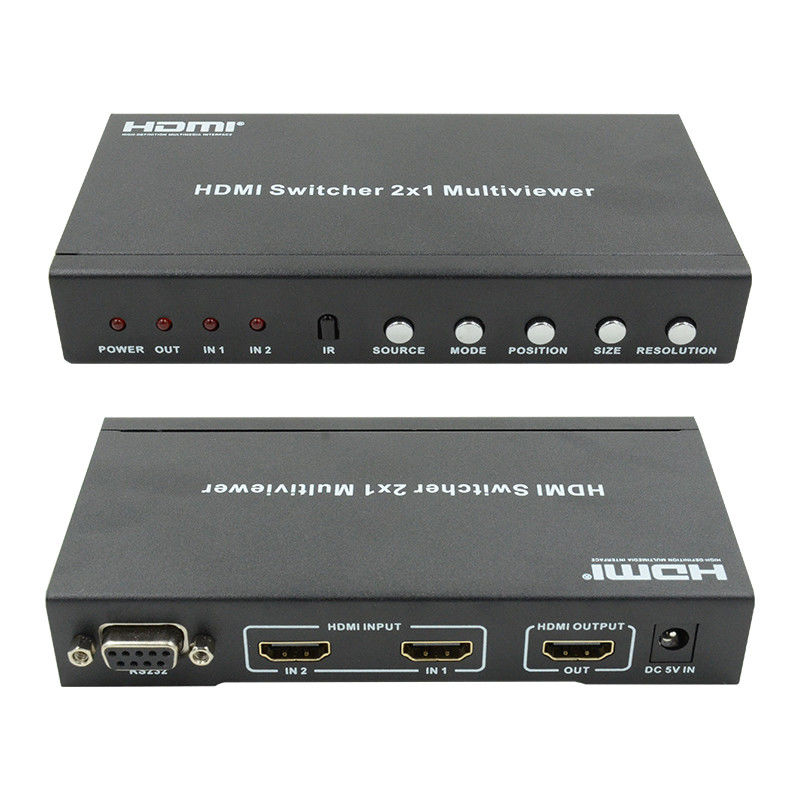 225MHz HDMI Quad Screen Splitter HDMI 2x1 Multiviewer com PIP 2 em 1 saída