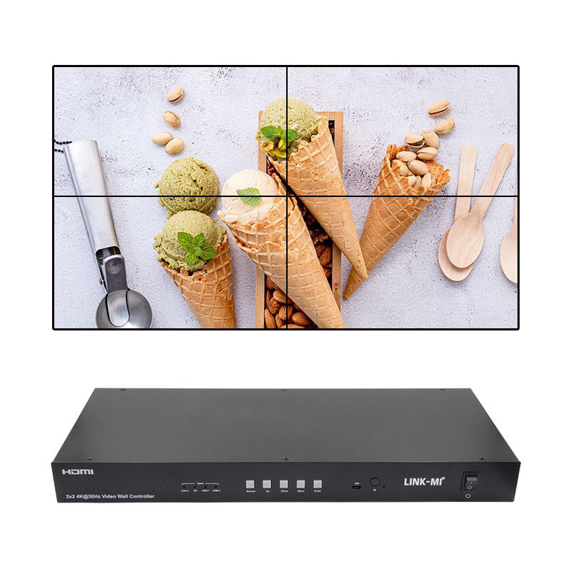 Controlador de Matriz de Parede de Vídeo 4K 2x2 1x4 4x1 10x10 Splicing Display USB Tipo C DVI