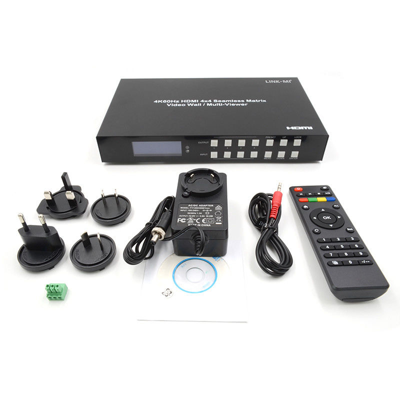 60Hz 4X4 4K Video Wall Controller 4X1 2x2 TV Wall Controller Comutador de Matriz Sem Secção