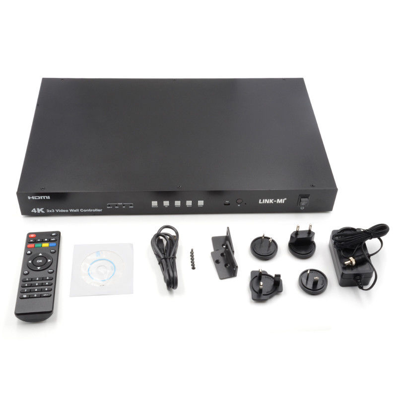 Controlador de parede de vídeo Ultra HD 4K HDMI DP 3x3 Processador de parede de vídeo VGA USB Tipo-C