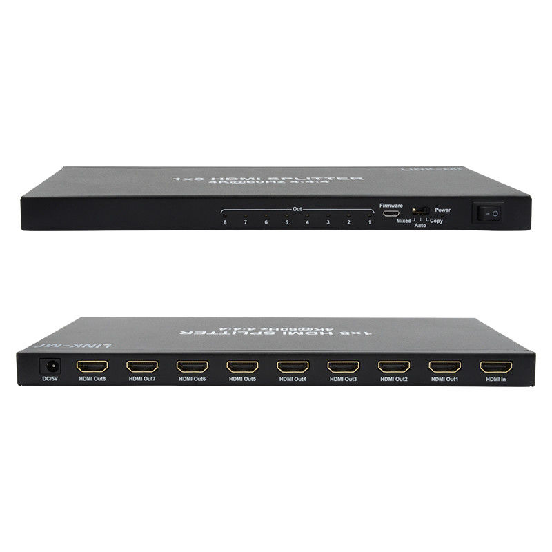 1/8 4K HDMI Splitter 1 em 8 Out 60Hz 3D 18G Video Audio Splitter para 8 Displays