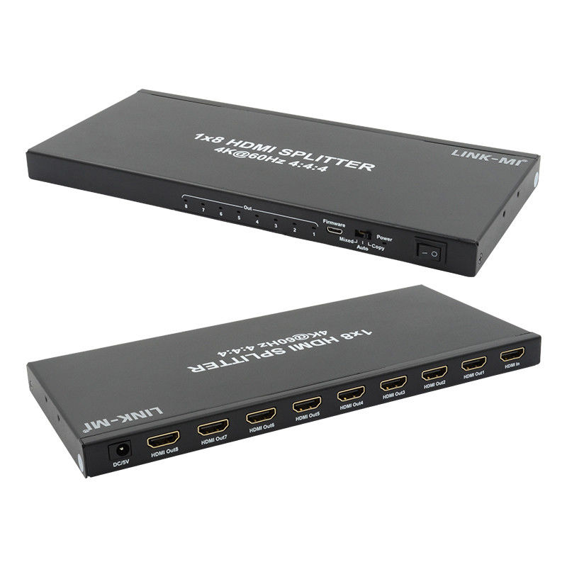 1/8 4K HDMI Splitter 1 em 8 Out 60Hz 3D 18G Video Audio Splitter para 8 Displays