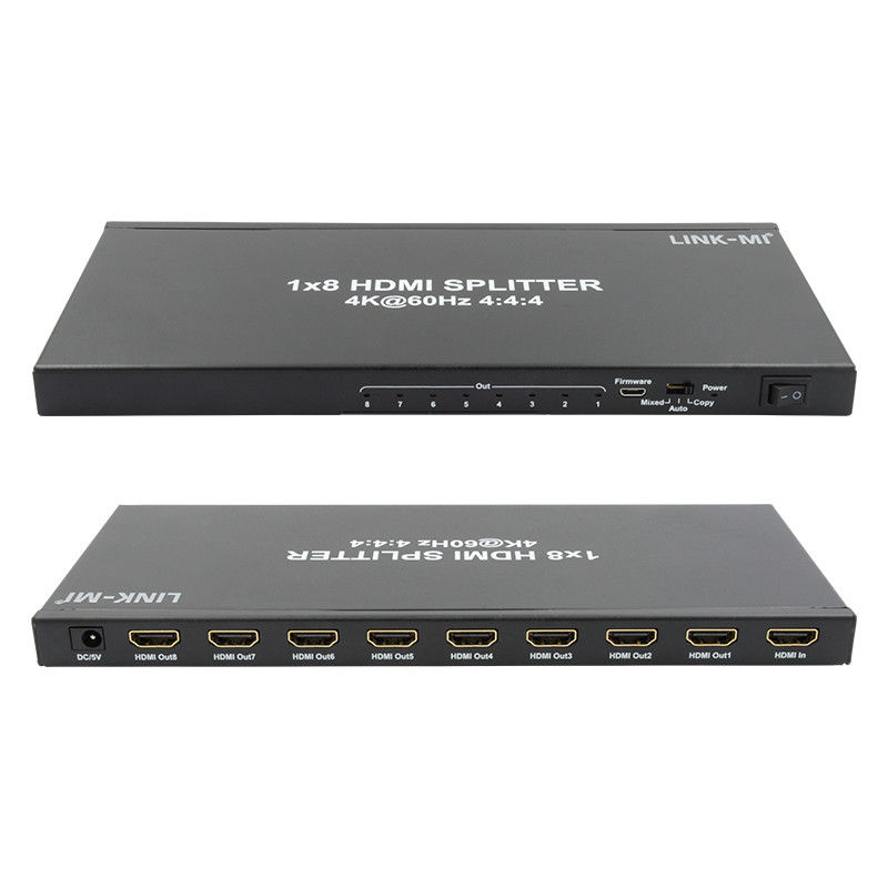 1/8 4K HDMI Splitter 1 em 8 Out 60Hz 3D 18G Video Audio Splitter para 8 Displays