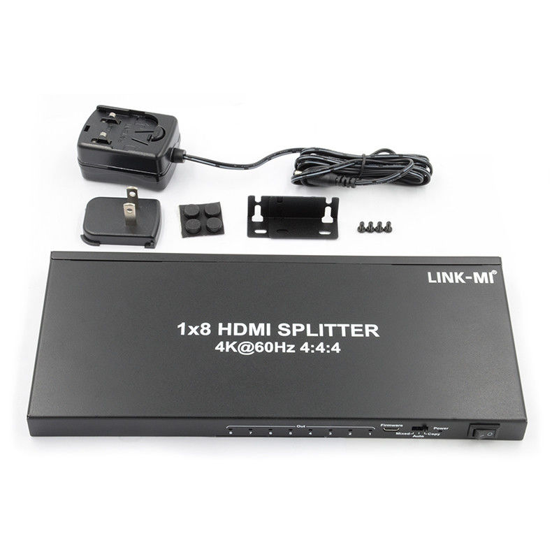 1/8 4K HDMI Splitter 1 em 8 Out 60Hz 3D 18G Video Audio Splitter para 8 Displays