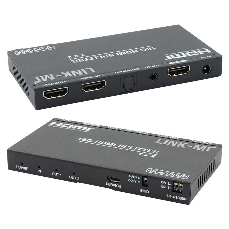 4K 2.0b 2 Portos HDMI Splitter 4 HDCP 2.2COPY AUTO EDID Hdmi Extração de Áudio e Vídeo