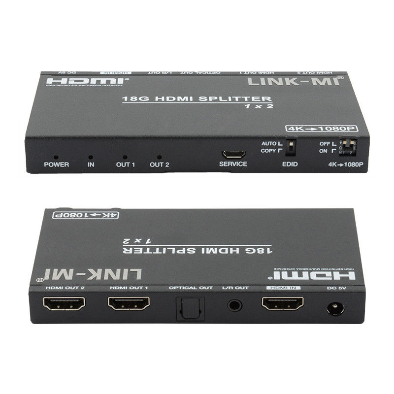 4K 2.0b 2 Portos HDMI Splitter 4 HDCP 2.2COPY AUTO EDID Hdmi Extração de Áudio e Vídeo
