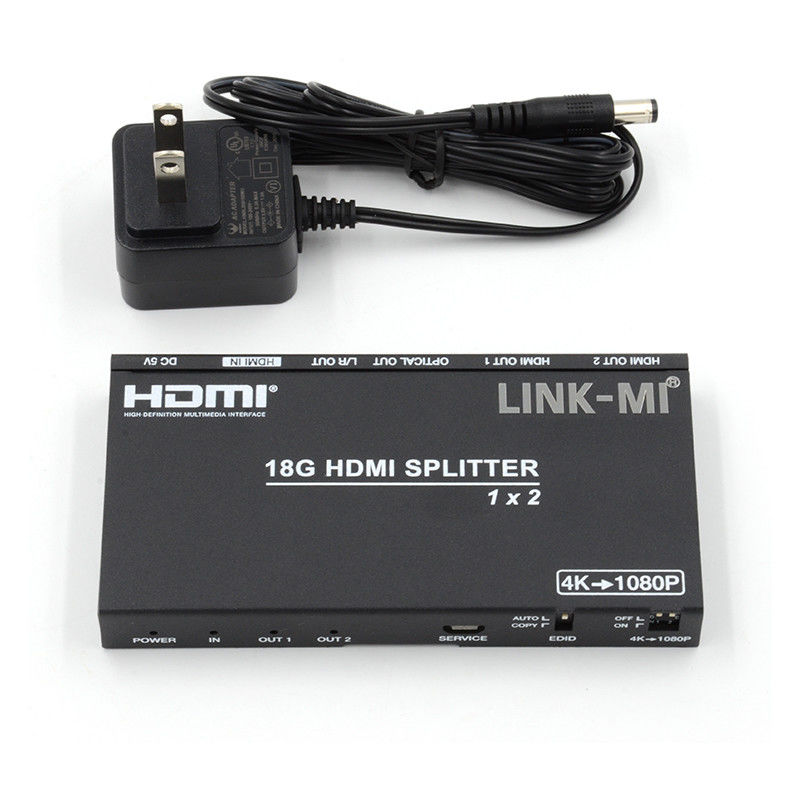 4K 2.0b 2 Portos HDMI Splitter 4 HDCP 2.2COPY AUTO EDID Hdmi Extração de Áudio e Vídeo