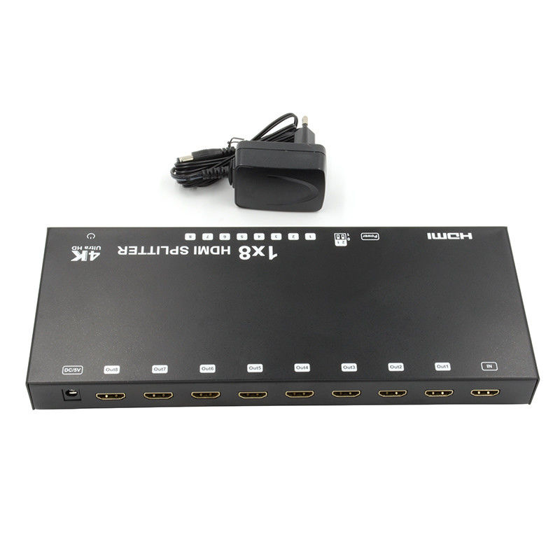 8 portas 4K HDMI Splitter Video Splitter 3d EDID 1 em 8 Duplicador para 8 TVs
