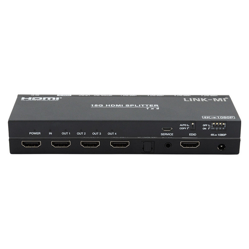4K 1X4 Multi HDMI Splitter EDID Análogo Óptico HDMI2.0b 4 Port Video Splitter