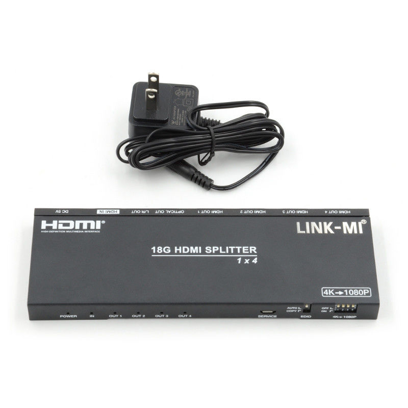 4K 1X4 Multi HDMI Splitter EDID Análogo Óptico HDMI2.0b 4 Port Video Splitter