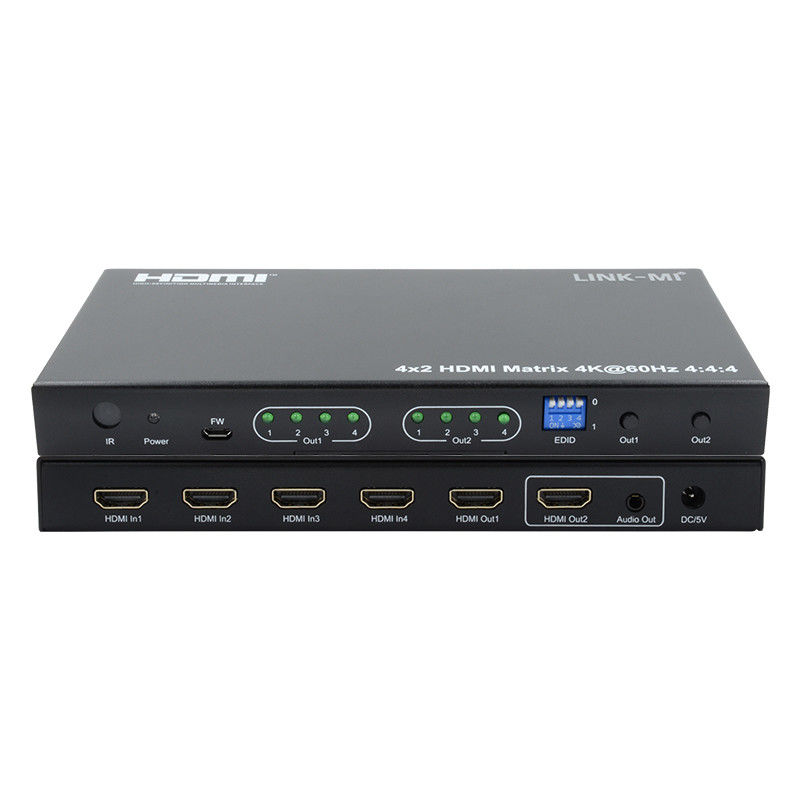 HDMI 4x2 Matrix Switcher 4K@60hz YUV4:44 18Gbps HDCP2.2 4 em 2 Out HDMI Video Switcher