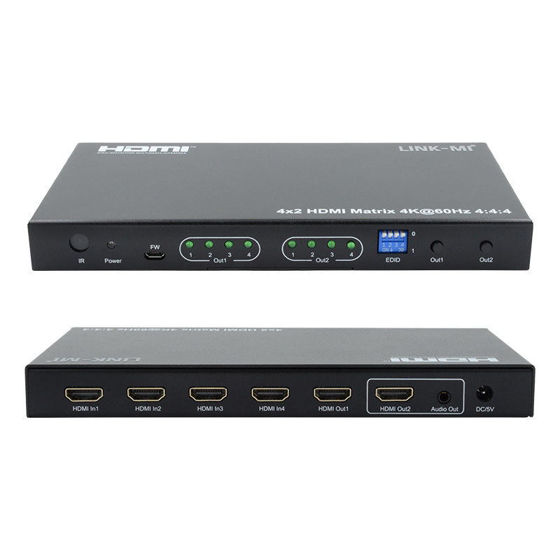 HDMI 4x2 Matrix Switcher 4K@60hz YUV4:44 18Gbps HDCP2.2 4 em 2 Out HDMI Video Switcher