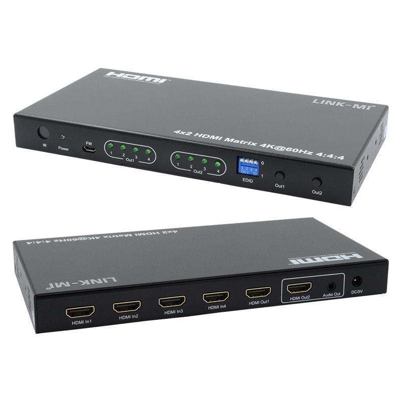 HDMI 4x2 Matrix Switcher 4K@60hz YUV4:44 18Gbps HDCP2.2 4 em 2 Out HDMI Video Switcher
