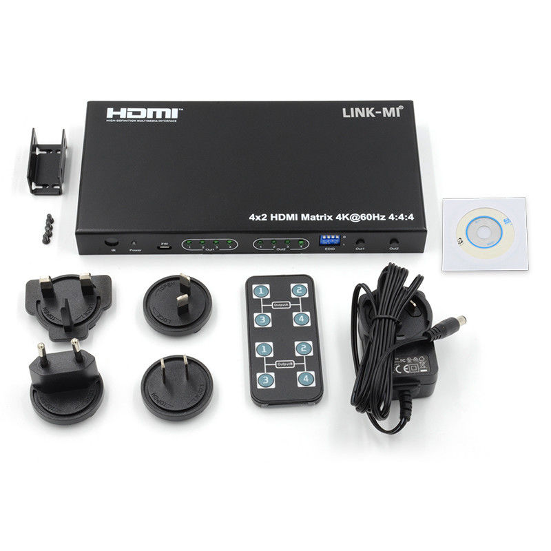 HDMI 4x2 Matrix Switcher 4K@60hz YUV4:44 18Gbps HDCP2.2 4 em 2 Out HDMI Video Switcher