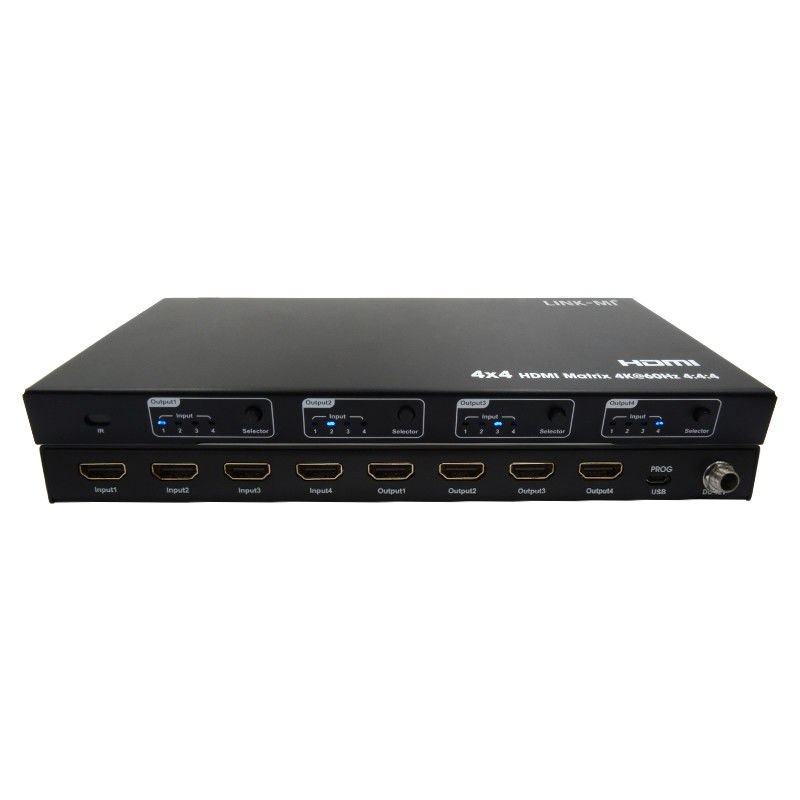 Rs232 4x4 HDMI Matrix Switch Suporte 4K 60Hz 18Gbps EDID 4 a 4 HDMI Video Switch