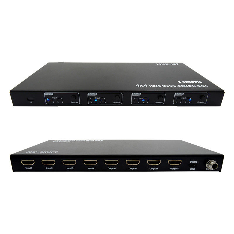 Rs232 4x4 HDMI Matrix Switch Suporte 4K 60Hz 18Gbps EDID 4 a 4 HDMI Video Switch
