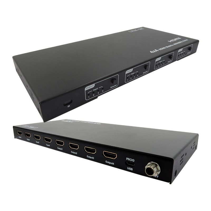 Rs232 4x4 HDMI Matrix Switch Suporte 4K 60Hz 18Gbps EDID 4 a 4 HDMI Video Switch