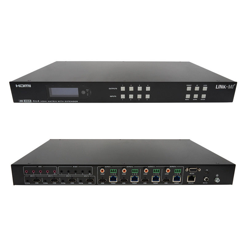 70m 4x4 HDMI Matrix Extender com 4 HDMI Loop Out 4K HDMI Matrix Switch