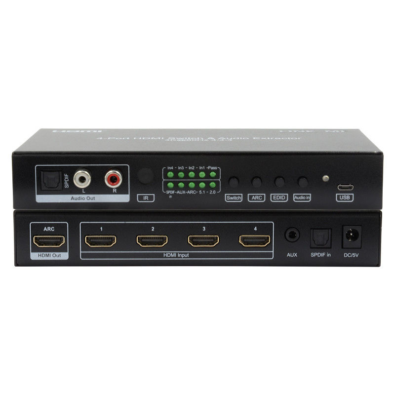 4X1 Vídeo HDMI Switch 2.0 Switch 4K@60hz YUV4:4Suporte ARC, CEC, HDR