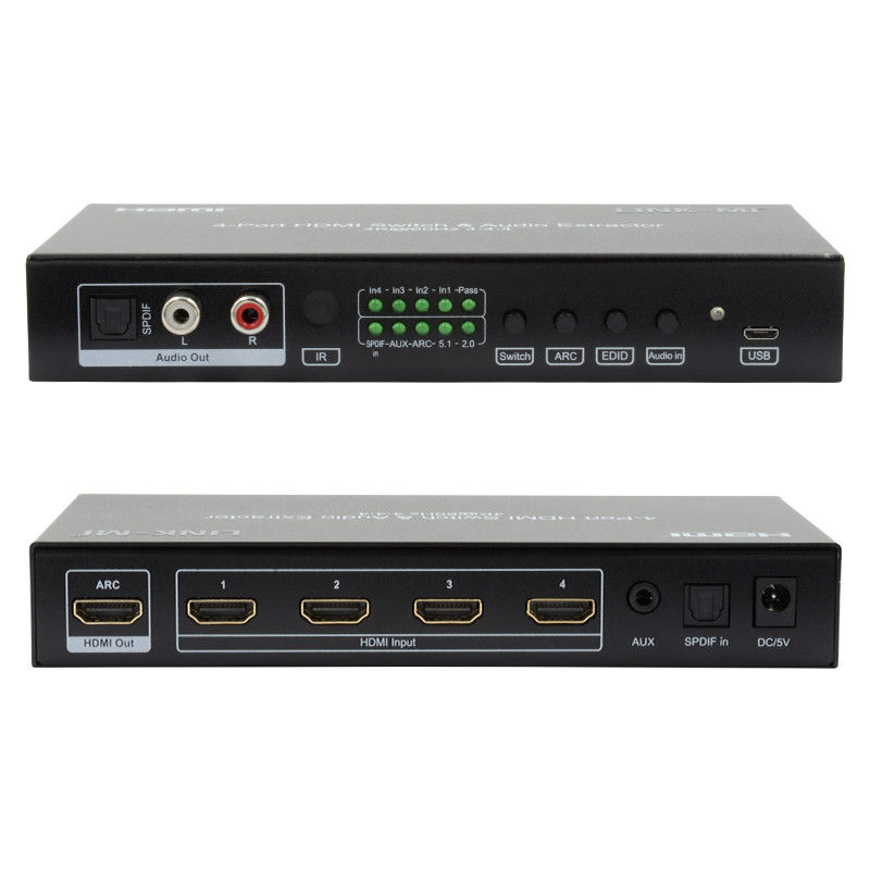 4X1 Vídeo HDMI Switch 2.0 Switch 4K@60hz YUV4:4Suporte ARC, CEC, HDR