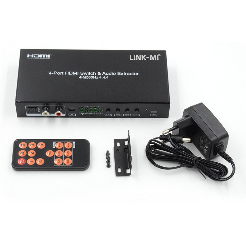 4X1 Vídeo HDMI Switch 2.0 Switch 4K@60hz YUV4:4Suporte ARC, CEC, HDR