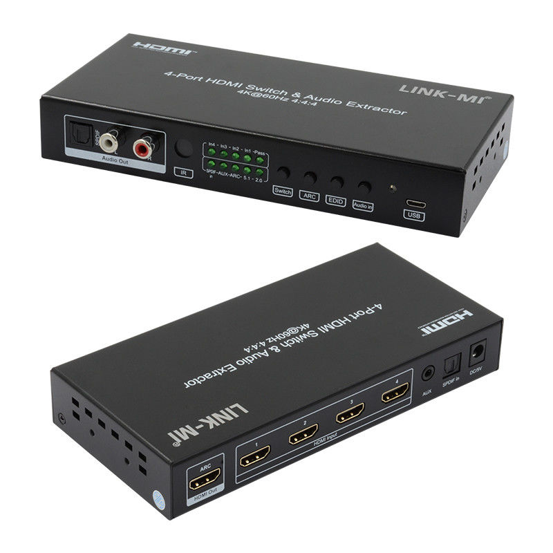 4X1 Vídeo HDMI Switch 2.0 Switch 4K@60hz YUV4:4Suporte ARC, CEC, HDR