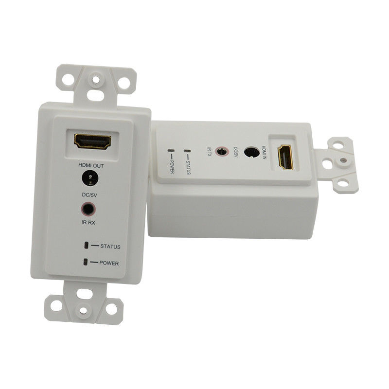 Extensor de placa de parede HDMI de 60m sobre Cat5e Cat 6 para extensor HDMI Suporte 3D IR